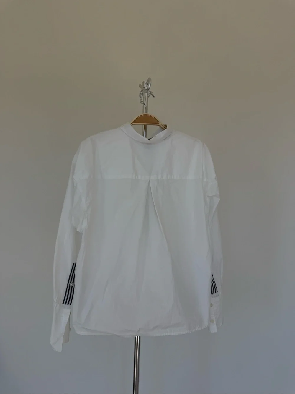 J. Crew White Button-Down Shirt with Contrast Trim